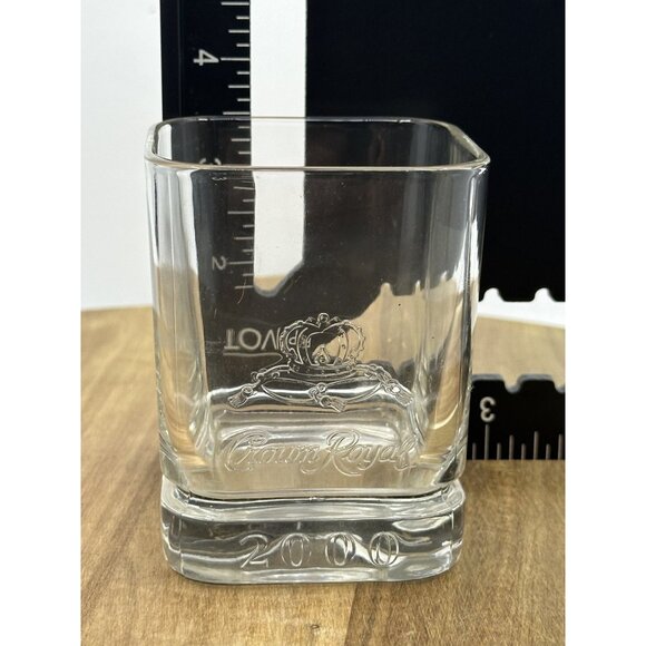 Crown Royal Square Whiskey Glasses 2000 Limited Edition Set Of 2 Barware Shot - Picture 8 of 8